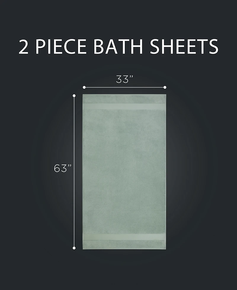 French Connection Solid Dobby 2-Pc. Bath Sheet Set, 33" x 63"