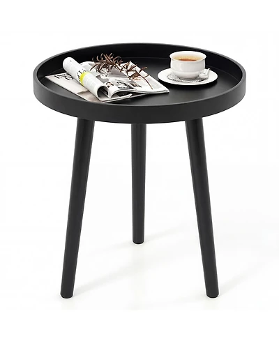 Gymax Round Side Table Sofa Coffee End Accent Table Nightstand Home Furniture