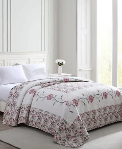 Beatrice Home Fashions Carnation Embroidered Bedspreads