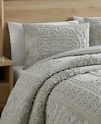 Beatrice Home Fashions Emblem Chenille 3-Pc. Comforter Set