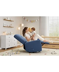 gaomon Nursery Recliner Chair,360 Swivel Rocking Glider Chair for Adults with Adjustable Backrest and Footrest,Upholstered Armchair for Living Rooms