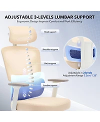 gaomon Ergonomic Mesh Office Chair with Adjustable Lumbar Support, High-Back Design, Headrest and 3D Armrests