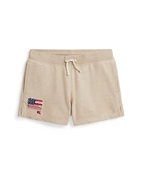 Polo Ralph Lauren Girls' 7-16 Flag Terry Pull-On Shorts