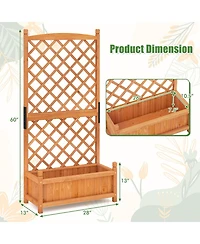 Sugift 60 in Tall Raised Garden Bed with Lattice Trellis and Drainage