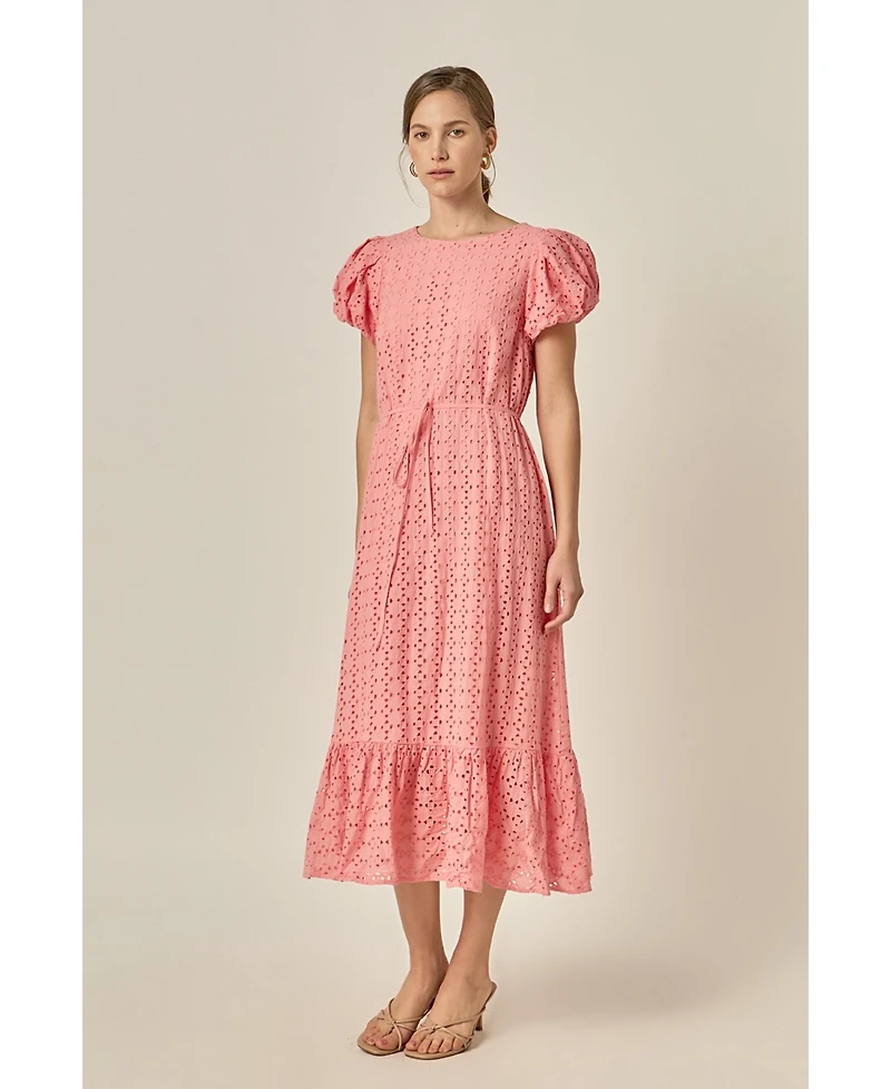 English Factory Women's Eyelet Midi Dress