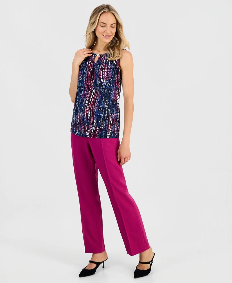 Kasper Petite Sleeveless Keyhole Blouse