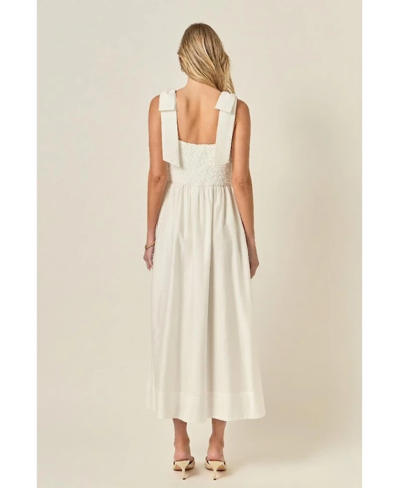 English Factory Women's Mixed Media Midi Dress