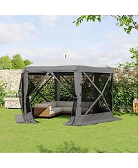 gaomon 11.8FT Collapsible Gazebo Tent with 6 Removable Wind Panels for Outdoor Events, Camping, Patio, Backyard