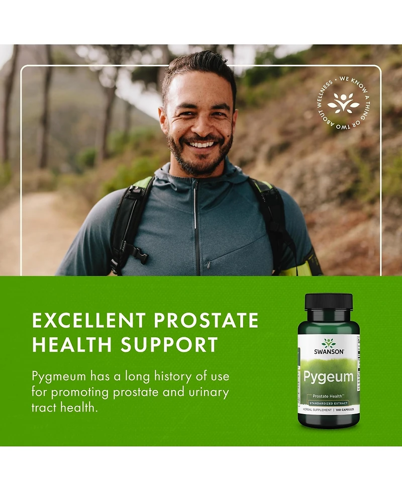 Swanson Pygeum Herbal Supplement for Male Prostate, Bladder and Urinary Health, Men's Health Support 100 Capsules