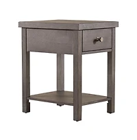 Liberty Furniture Industries, Inc. Modern Farmhouse Drawer Chair Side Table in Dusty with Heavy Distressing
