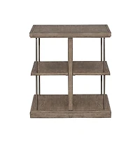 Liberty Furniture Industries, Inc. City Scape Metal Accent Oak Wood End Table for Living Room