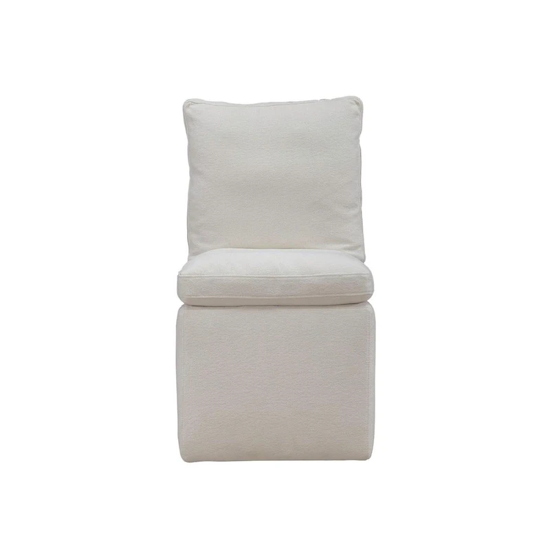 Liberty Furniture Industries, Inc. Accent Dining Chair with Castors - Squared Back - Ivory Upholstry