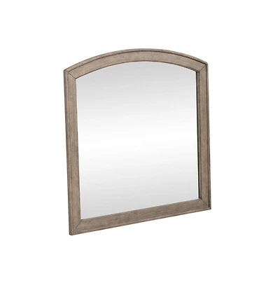 Liberty Furniture Industries, Inc. Arched Mirror with Dresser Mount 41" x 40"- Burnished Oak Wood Frame