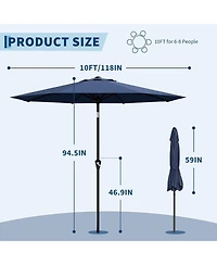 gaomon 10FT Patio Umbrella with Smooth Crank Lift Uv Protection Waterproof for Pool, Deck, Yard