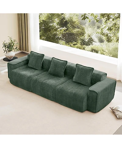 Streamdale Furniture Streamlined Deep Seat Modular 3-Seat Sofa with French Edge Piping