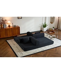 Streamdale Furniture Convertible Sleeper Sofa Bed with Pillow, Corduroy Folding Mattress Couch