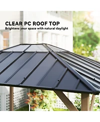 Outsunny 12'x16' Hardtop Gazebo with Steel Roof, UPF50+ Permanent Pavilion