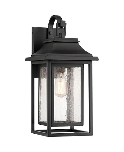 John Timberland Cecile 21.25 High Mission Outdoor Wall Light Fixture Mount Porch House Box Lantern Weatherproof Black Clear Glass Shade
