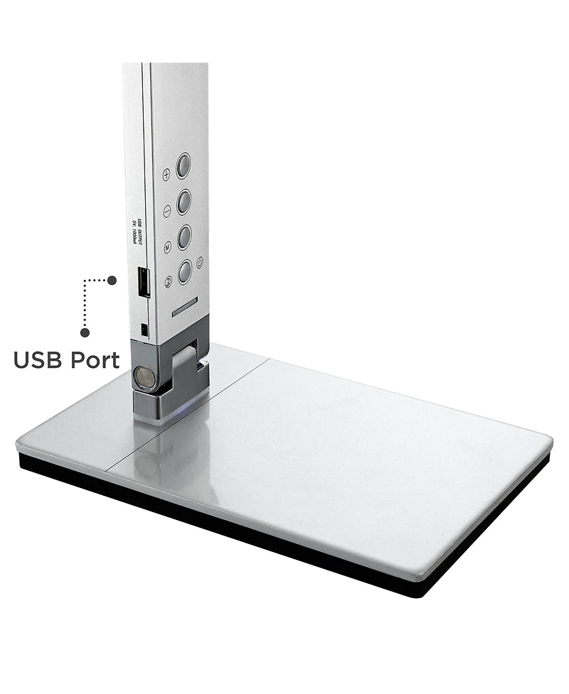 360 Lighting Modern desk lamp, 16.5 inches , with touch dimmer, Led nightlight, and built-in Usb port-ideal for bedside or home office.