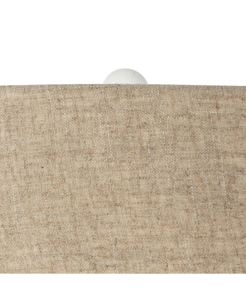 Possini Euro Design Mid-Century Modern Table Lamp with Usb Charging Port 26.5" Linen Drum Shade Living Room Bedroom
