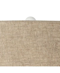 Possini Euro Design Mid-Century Modern Table Lamp with Usb Charging Port 26.5" Linen Drum Shade Living Room Bedroom