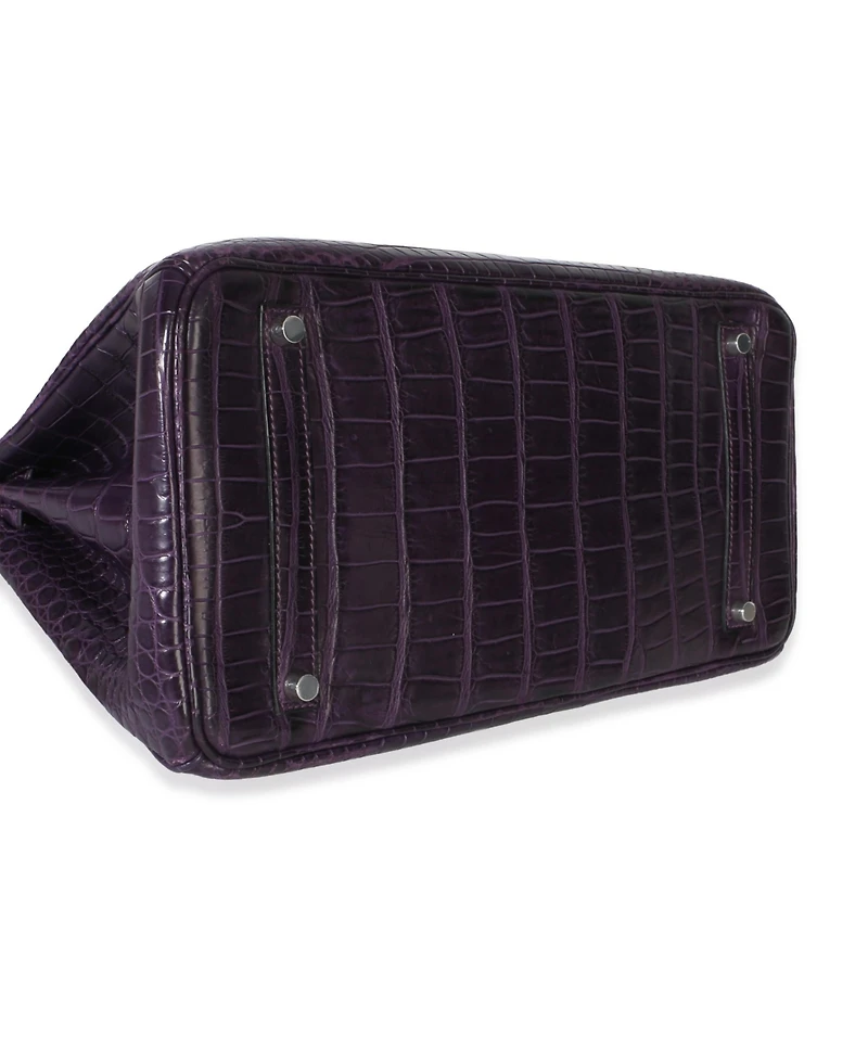 Pre-Owned HERMES Amethyst Matte Niloticus Crocodile Birkin 35 Phw