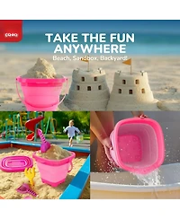 Gnuadz Kids Beach Sand Toys Bucket Shovel Castle Molds Set