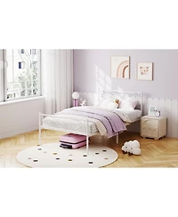 homfan Metal Bed Frame with Headboard and Footboard, Platform Underbed Storage, Steel Slat Support, No Box Spring Needed
