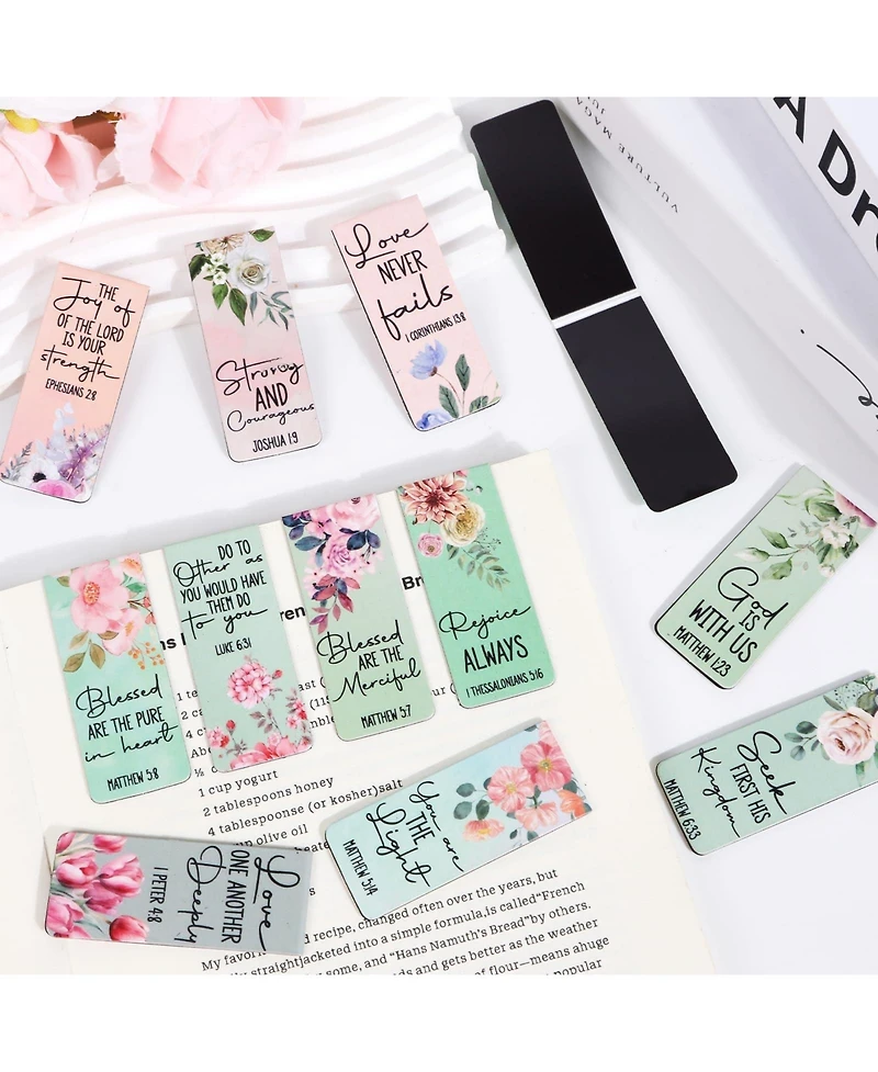 Gnuadz Verses Magnetic Bookmark Floral Religious Faith Bible