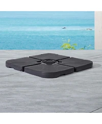 Bonosuki 4 Piece Patio Cantilever Umbrella Weighted Base, Square Offset Umbrella Stand Filled With Water or Sand