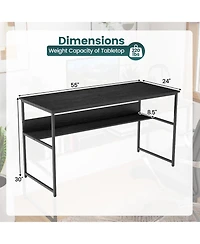 Slickblue 55 x 24 Inch Desk with Power Outlets and Usb Charging Ports