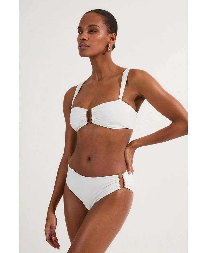 Karen Millen Women's Detachable Strap Gold Trim Bikini Top