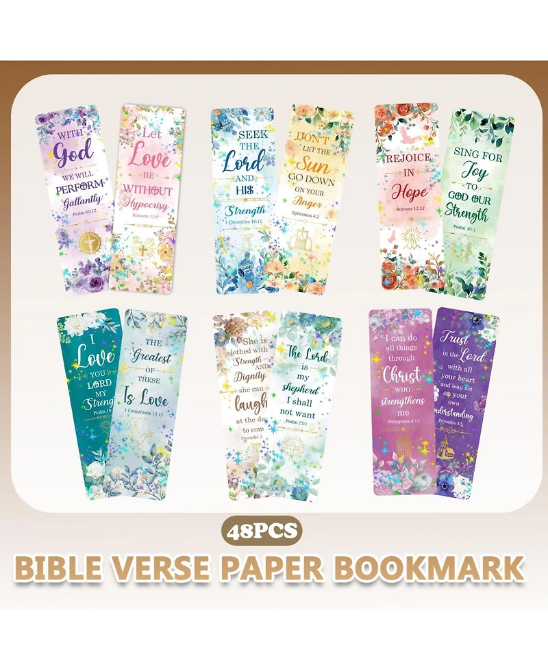 Gnuadz Religious Verse Paper Bookmark Cross Flower Gift