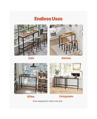 flynama 39x16x35.5" Industrial Metal and Wood Bar Table