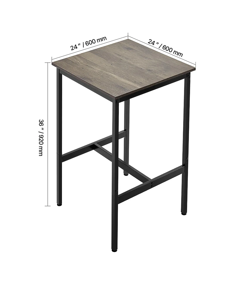 flynama 24" Compact Modern Metal and Wood Bar Table