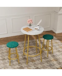 flynama 3-Piece Modern Pub Bar Table Set with 2 Stools