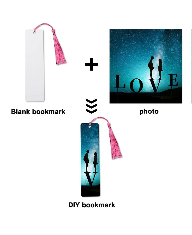 Gnuadz Sublimation Aluminum Metal Bookmarks Diy Tassels Crafts