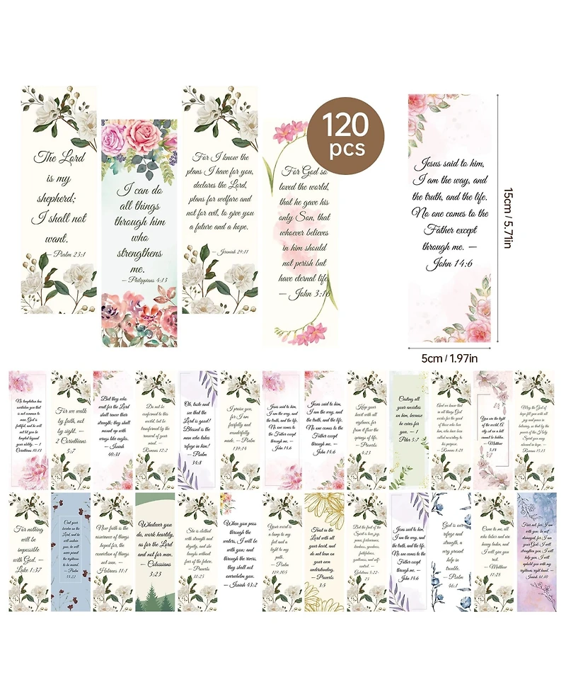 Gnuadz Bible Verse Bookmarks Floral Religious Gifts