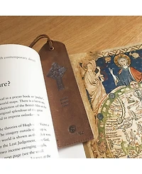Gnuadz Leather Celtic Cross Bookmark Handmade Gift