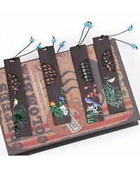 Gnuadz Wooden Bookmark Bird Orchid Carving Gift