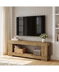 Tribesigns Tv Stand for up to 70 inch, 2-Tier Modern Entertainment Center with Open Storage Shelf