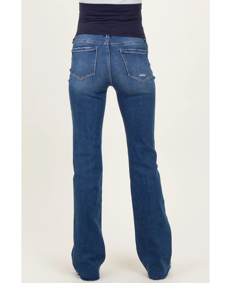 Pinkblush Maternity Bootcut Jeans with Frayed Hem