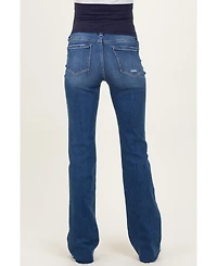 Pinkblush Maternity Bootcut Jeans with Frayed Hem