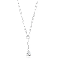 Simona Timeless Pearshaped Cz Paperclip Necklace