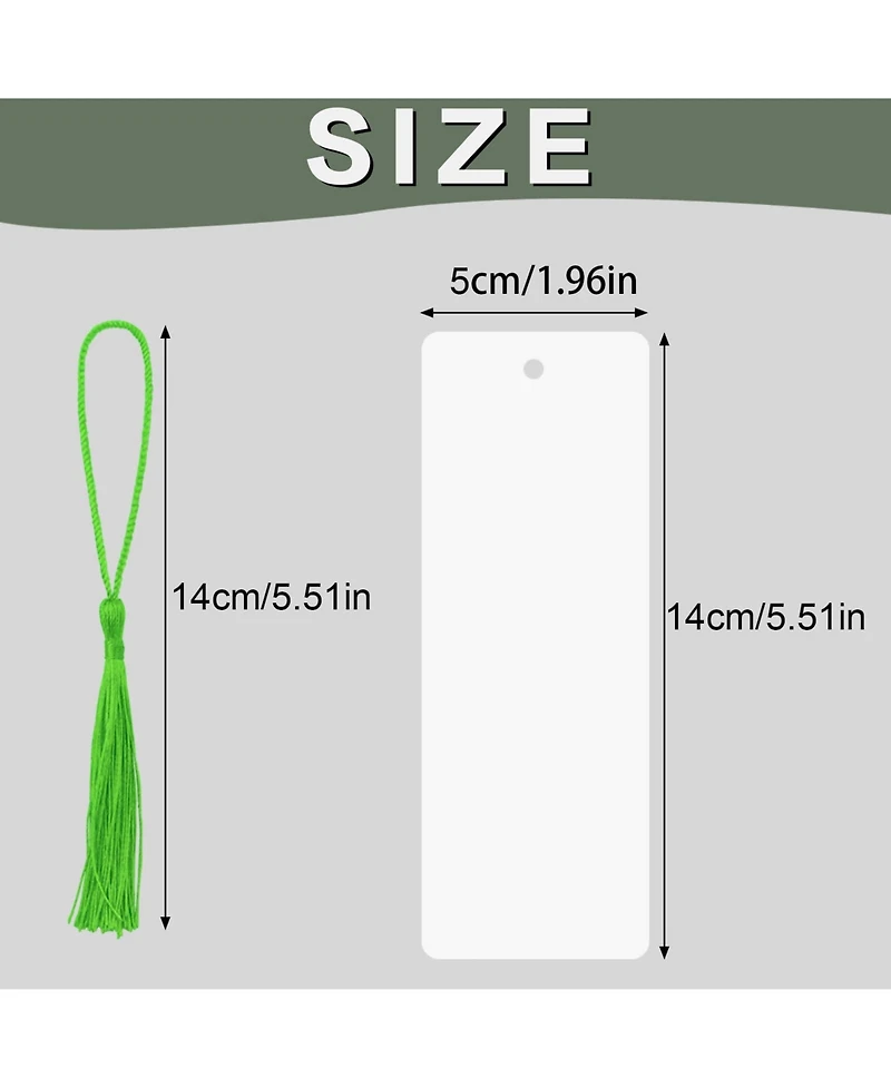 Gnuadz Blank Paper Bookmarks with Tassels for Diy Crafts