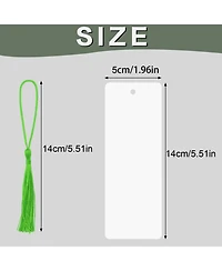 Gnuadz Blank Paper Bookmarks with Tassels for Diy Crafts
