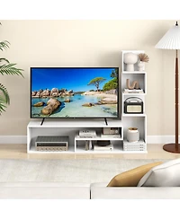 Gymax Cube Tv Stand for TVs up to 50inch Media Console Table with L-shaped Storage Shelves
