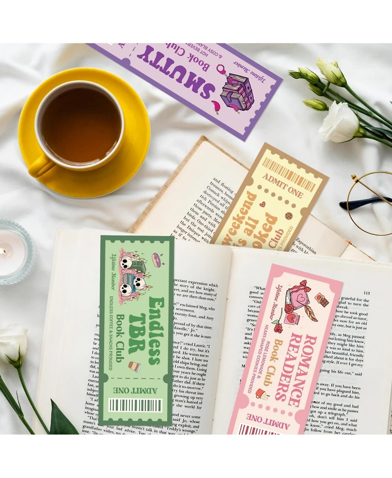 Gnuadz Funny Book Club Ticket Bookmarks Bookish Gifts