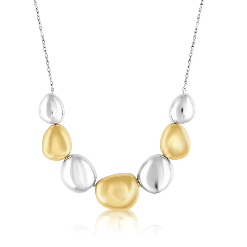 Simona Polished Puffed Irregular-Shaped Two-Tone Necklace
