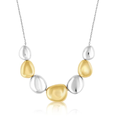 Simona Polished Puffed Irregular-Shaped Two-Tone Necklace